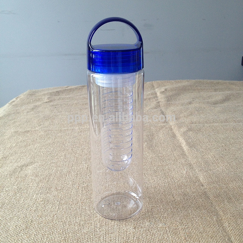 New design hot selling long fruit basket rod fruit bottle BPA free/fruit infuser with rosebox and fixed handle