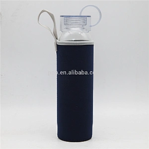 500ml single wall glass water tumbler with diving bag and rosebox/multiplied lid choice/clear body