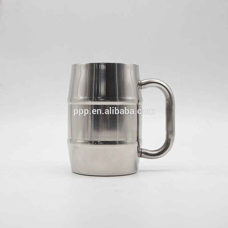 Hot sale food grade double-wall stainless steel insulated beer mug with handle