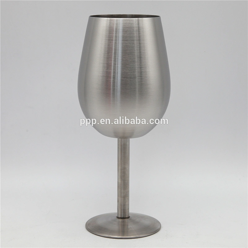 10oz single wall stainless steel long stem wine glass for wholesale