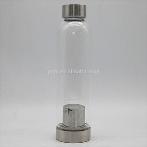 500ml single wall glass water tumbler with diving bag and rosebox/multiplied lid choice/clear body