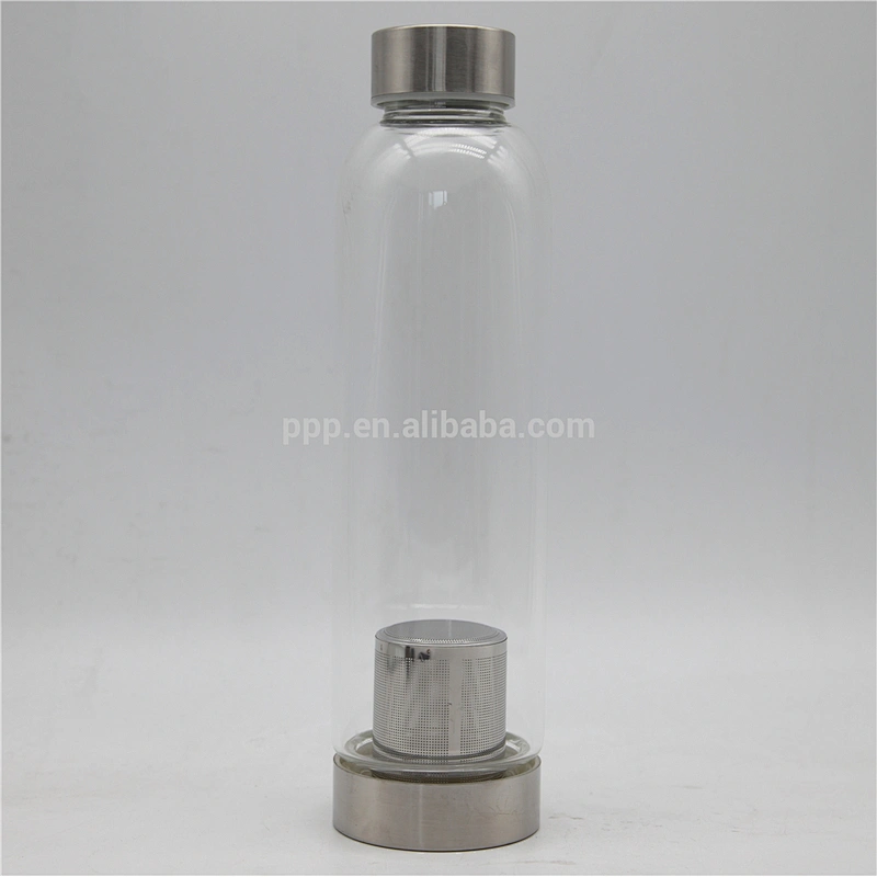 500ml single wall glass water tumbler with diving bag and rosebox/multiplied lid choice/clear body