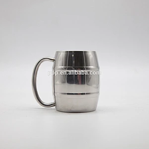 Hot sale food grade double-wall stainless steel insulated beer mug with handle