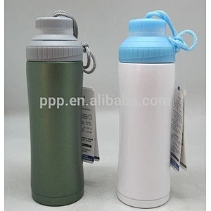 Special designed lid water bottle double-wall stainless steel vacuum flask easy carrying metal bottle