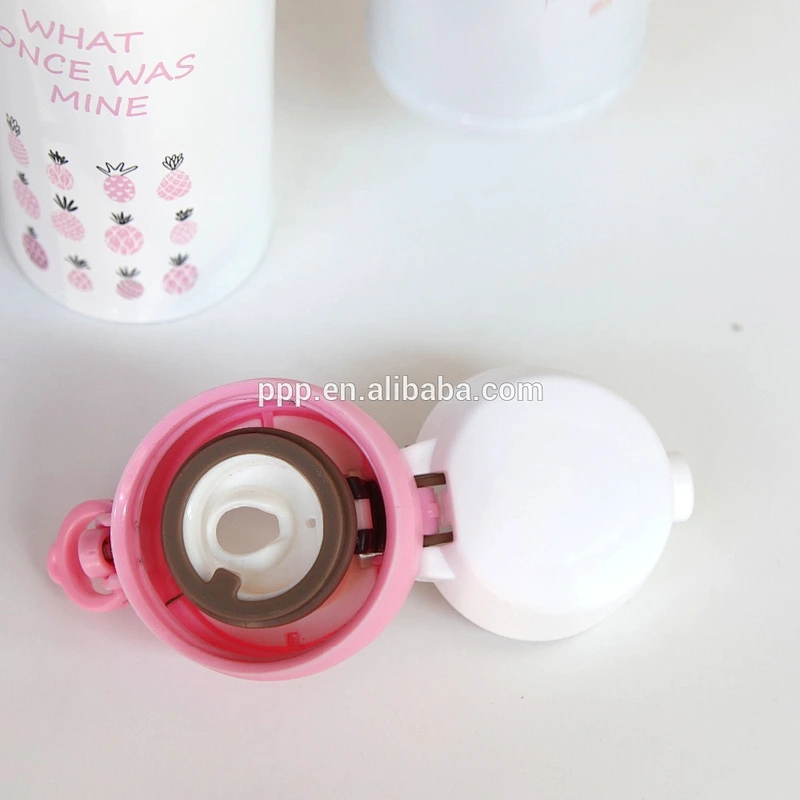 2018 New design double wall stainless steel water bottle with flip top