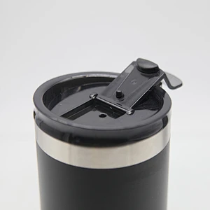 14oz double wall stainless steel vacuum insulated cola can coozie tumbler with 2 screw lids optional