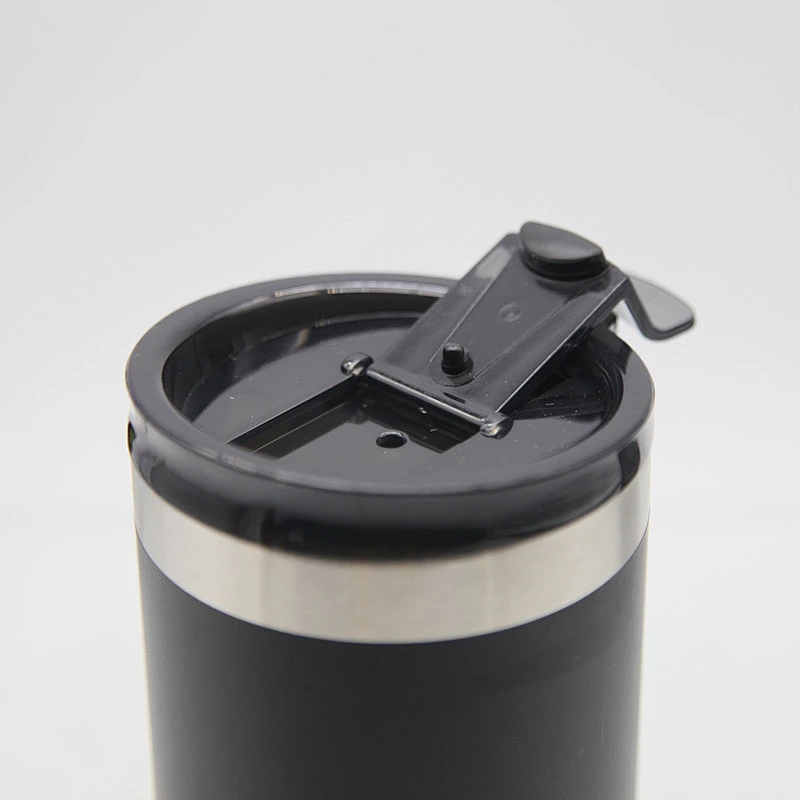 14oz double wall stainless steel vacuum insulated cola can coozie tumbler with 2 screw lids optional