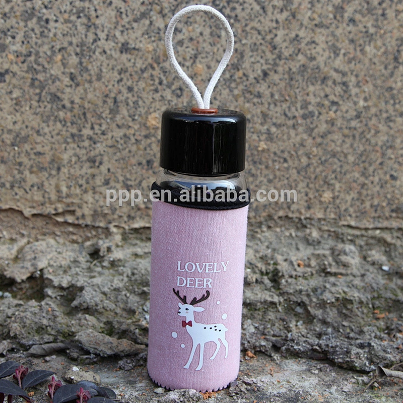 Wholesale Glass material drinking bottle drop resistant tea infuser glass bottle