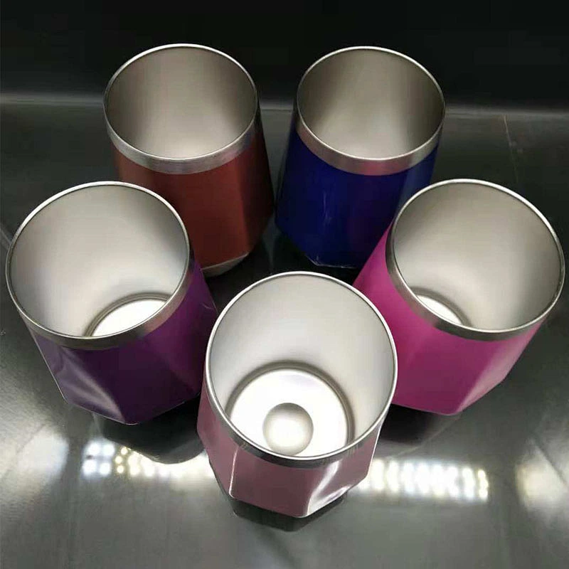 2018 New design double wall 304 diamond 350ml/12oz stainless steel wine tumbler hot sale whisky mug