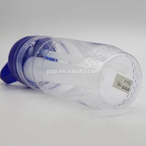 BPA free single wall plastic water bottle with handle and straw