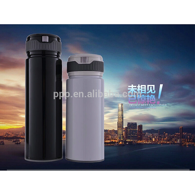 double wall high-quality stianlss steel logo customized vacuum flask with retractable wrist strap/leisure business cup