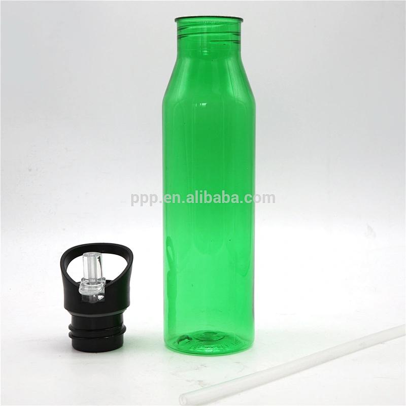 BPA free single wall plastic bottle with sipper and fixed handle\health care innovative design plastic bottle