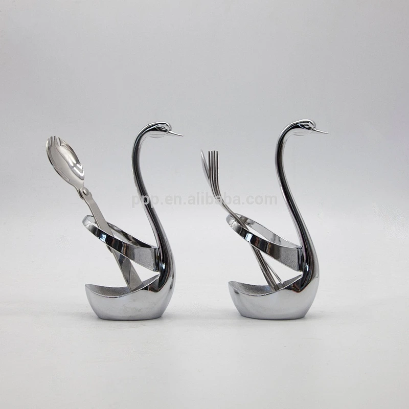 swan shape stainless steel creative tableware storage used for handling knife,fork and spoon