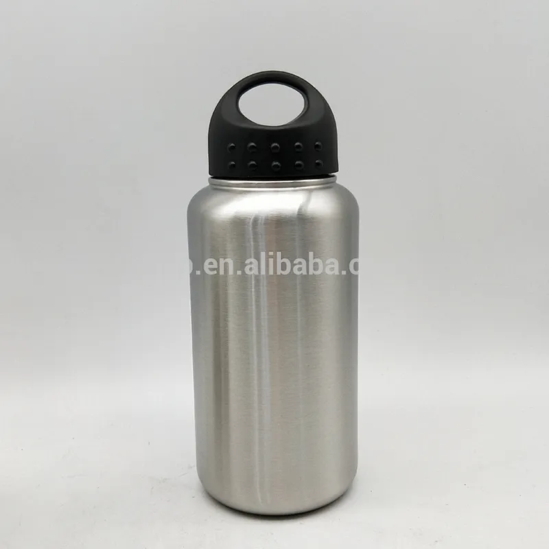 wholesale single wall stainless steel 1000ml sports water bottle with wide mouth and 700ml multifunctional cup/economic set