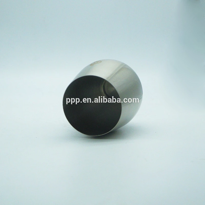 18oz single wall stainless steel high quality egg shaped stemless wine cup