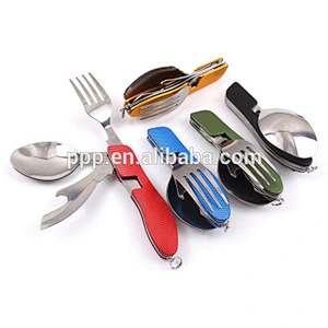 Wild Camping Tableware Set Functional Table Knife Stainless Steel Detachable Forks Easy Taking