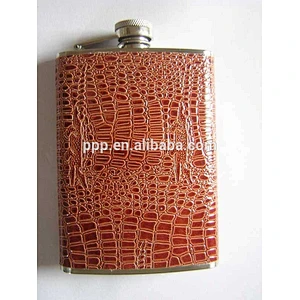 hip flask leather wrapped gentleman favourite mini flask OEM welcome flask