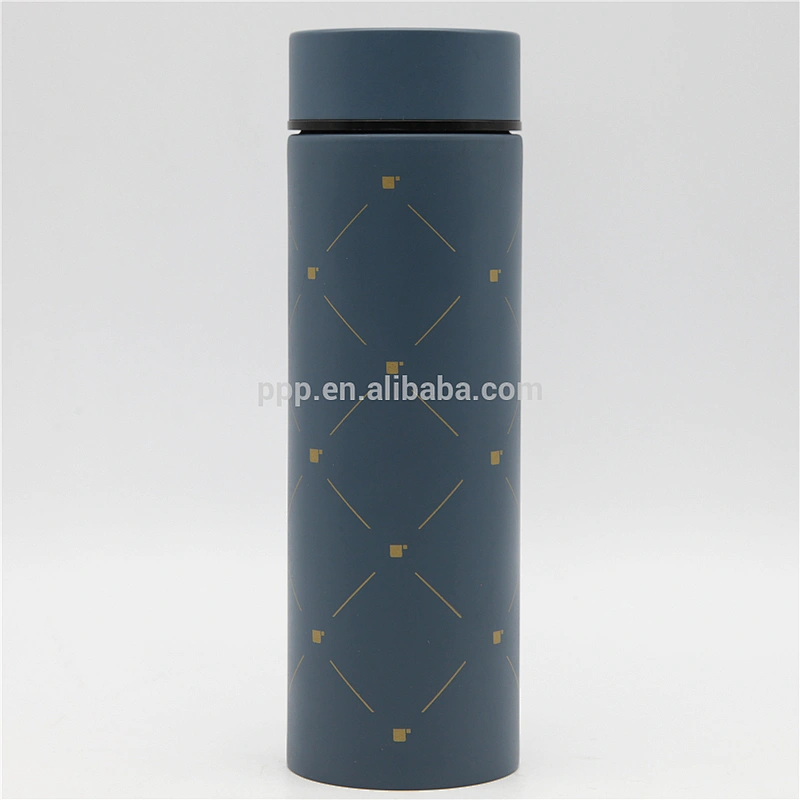 500ml double wall stainless steel vacuum insulated water tumbler with straight body and antislip on bottom/office-use