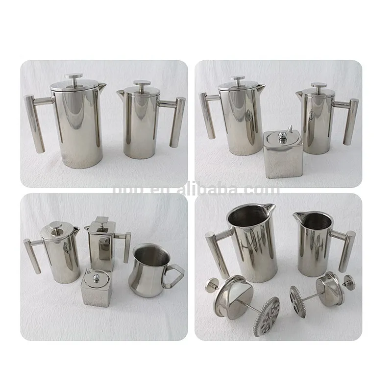 double wall stainless steel logo customized french press coffee maker with plunger
