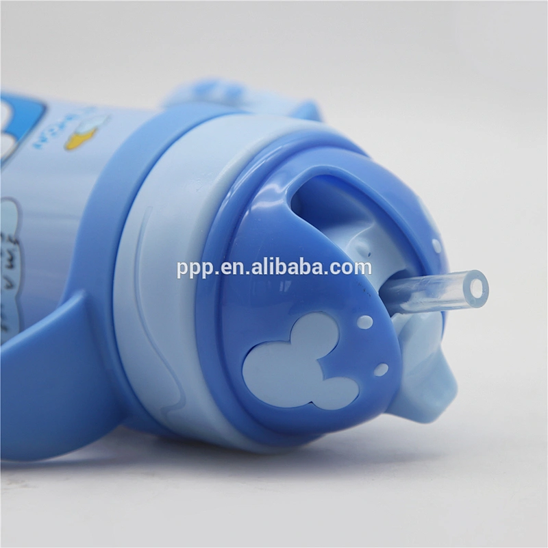 Double wall stainless steel vacuum Bottle children kids straw cup for kids with handle