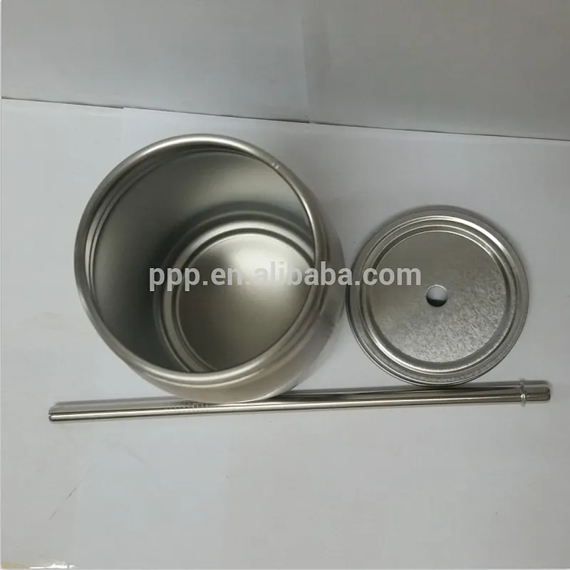 factory wholesale 24oz stainless steel mason jar/storage jar with a hole on lid/multiple choice for straw