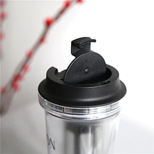 2018 New arrived hot sell tea tumbler with detachable tea filter 16oz double wall plastic tea cup