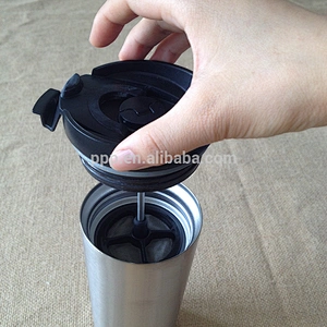 12OZ/16OZ High grade Tumbler Cup Portable All in One Coffee Maker Stainless Steel French Press/logo cusotmized