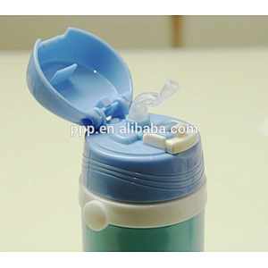 Double wall stainless steel kid water bottle with handle and straps