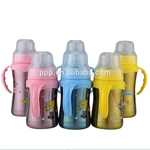 Double wall kids water bottle stainless steel vacuum insulated bottle with straw lid