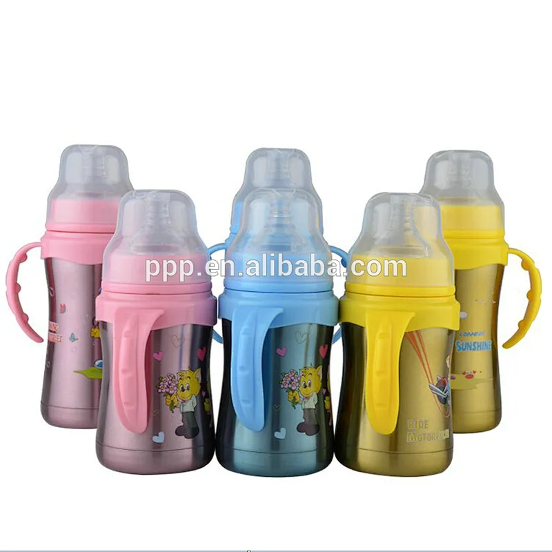 Double wall kids water bottle stainless steel vacuum insulated bottle with straw lid