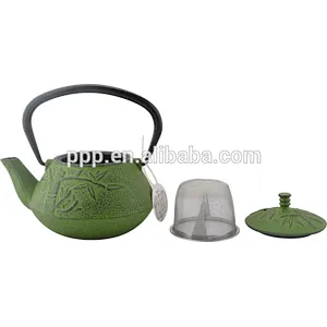 0.8LBamboo Leaf shaped Cast Iron Tea Kettles