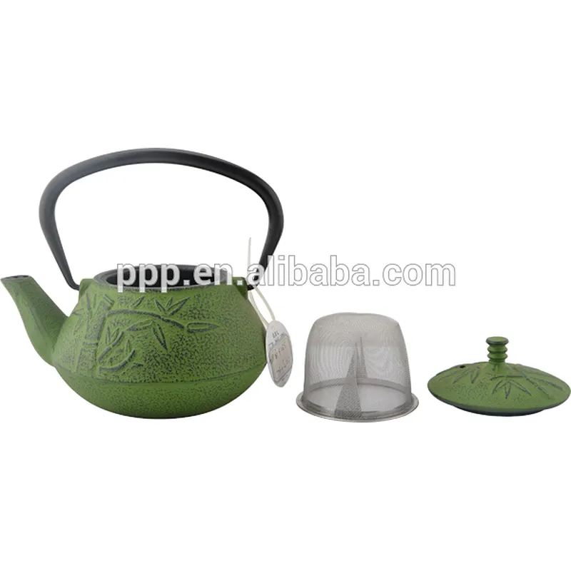 0.8LBamboo Leaf shaped Cast Iron Tea Kettles