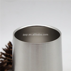 hot sale double wall high-quality stainless steel logo customized beer mug without handle/egg shape