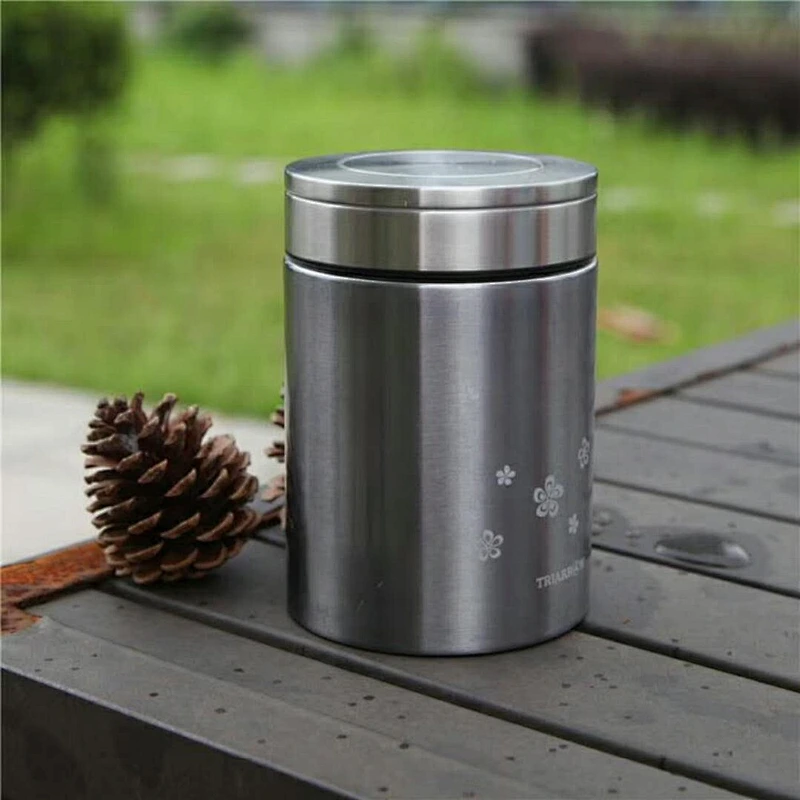 Clear stock cheap price high quality food can double wall stainless steel smoldering can vacuum jar of food