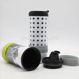 Yongkang double wall BPA free plastic cheap price pet auto mug with heat transfer design for pets