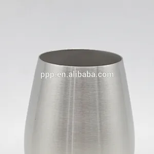 14oz double wall stainless steel factory price egg shaped insulated stemless wine cup