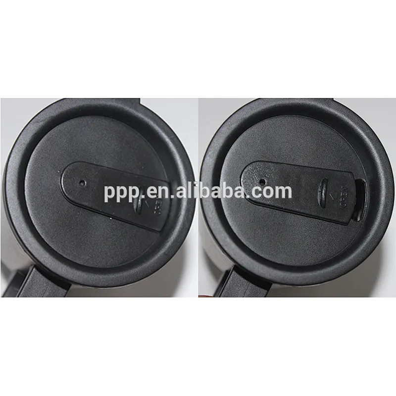 Double wall inner plastic outer stainless steel electric heated coffee mug