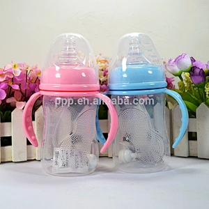 210ml eco-friendly BPA free single wall plastic bottle with nipple and straw/kids' bottle