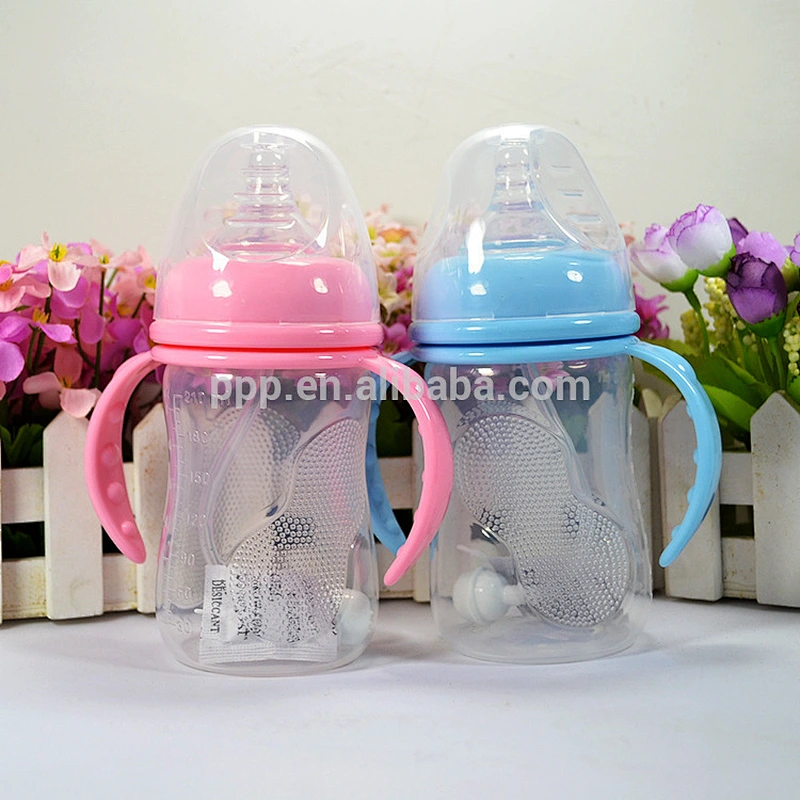 210ml eco-friendly BPA free single wall plastic bottle with nipple and straw/kids' bottle