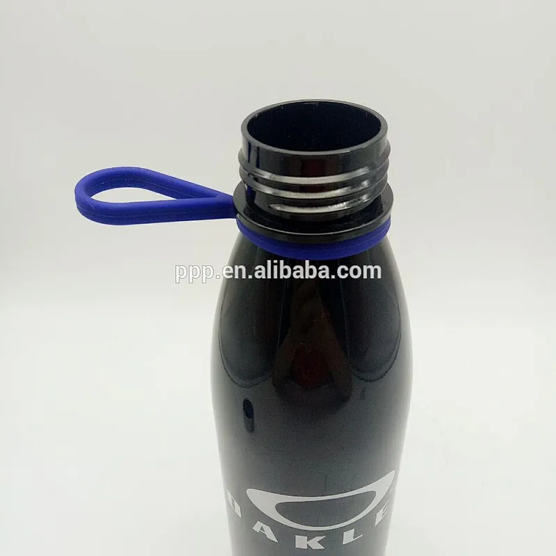 Single wall plastic cola shape sports water bottle with silicone handle for outdoor drinks