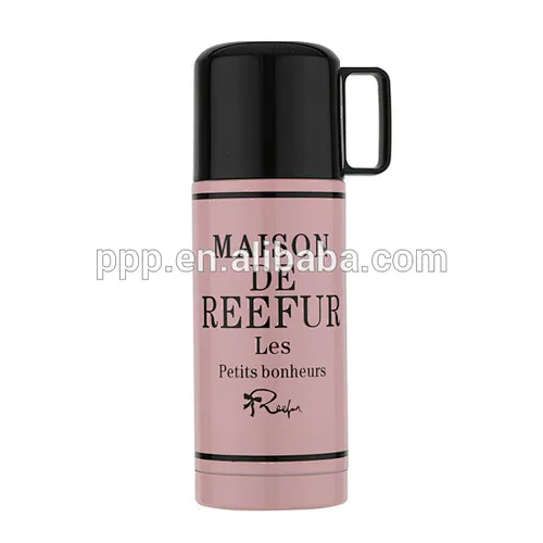 Double wall stainless steel insulated water bottle with handle lid bullet
