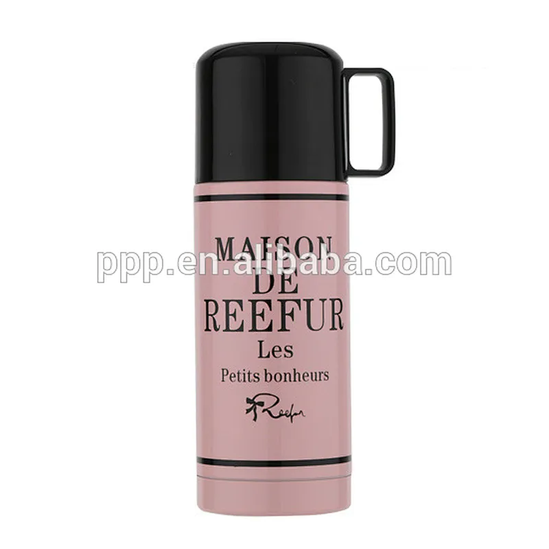 Double wall stainless steel insulated water bottle with handle lid bullet