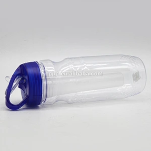 BPA free single wall plastic water bottle with handle and straw