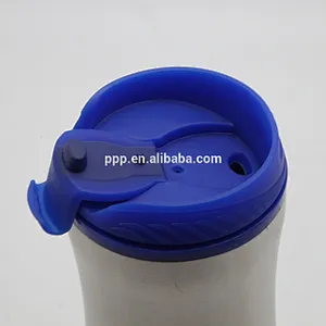 Double wall inner plastic outer stainless steel water bottle with lid