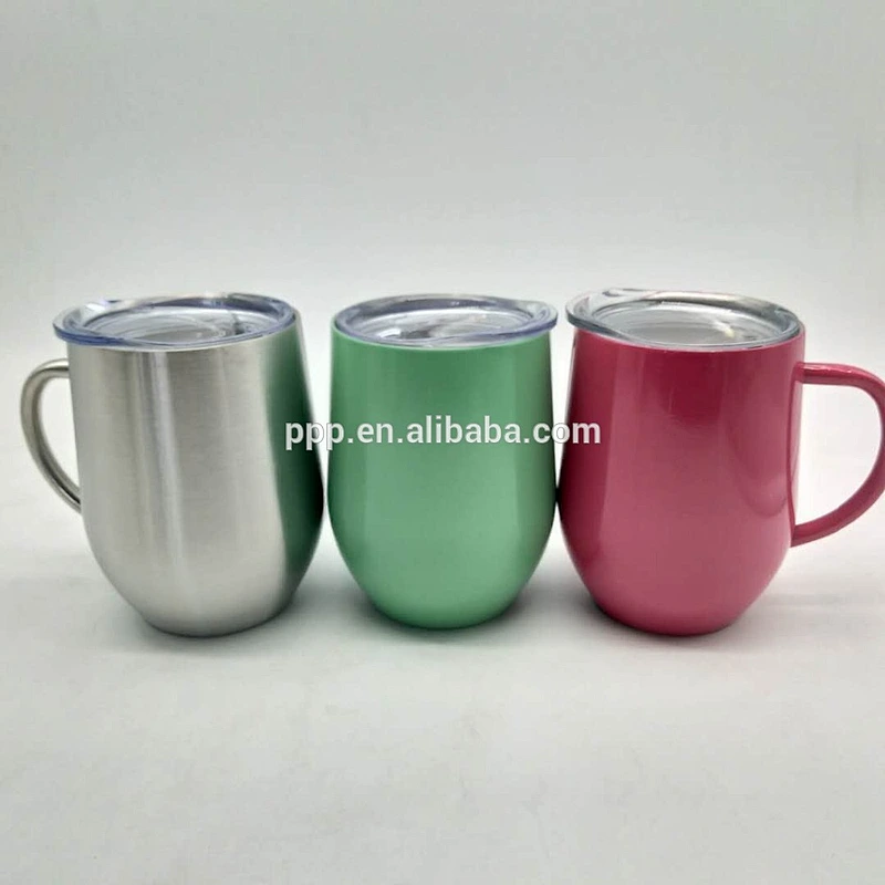 USA hot sale 12oz double wall stainless steel logo customized insulated drop style water tumbler/egg shaped red wine tumbler
