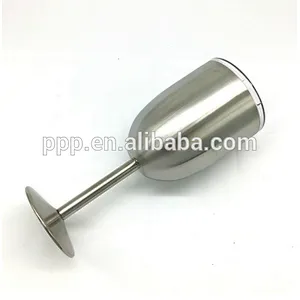 High quality doouble wall stainless steel stemmed wine glass with lid