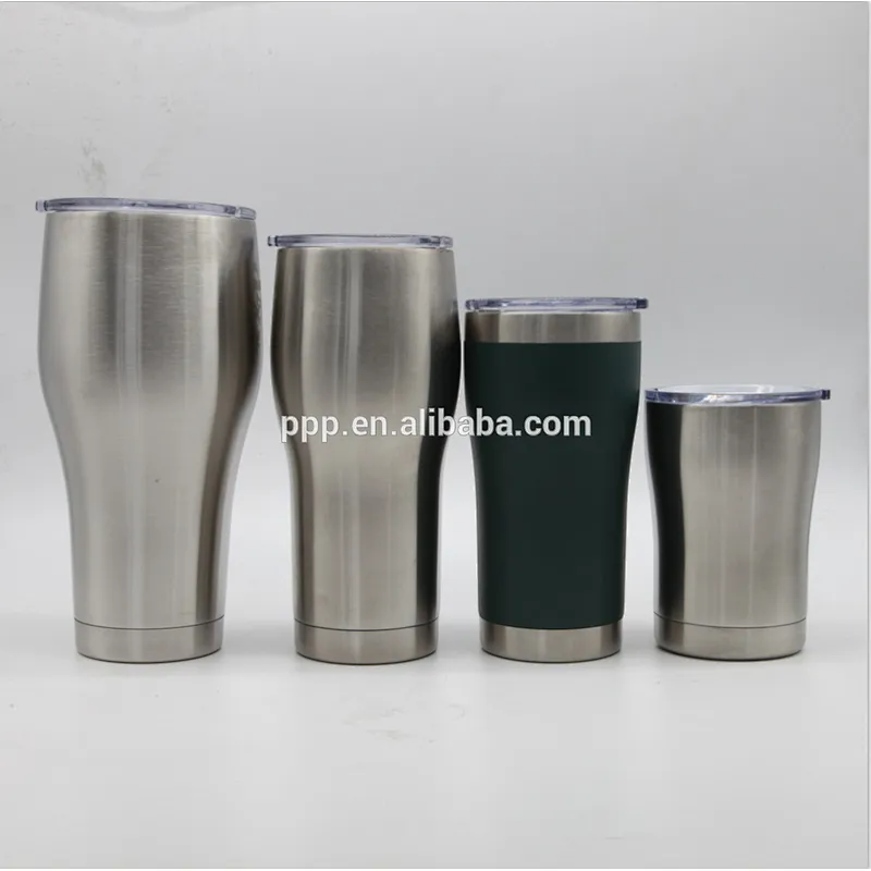10/18/20/30oz double wall stainless steel vacuum tumbler with slid lid BPA free