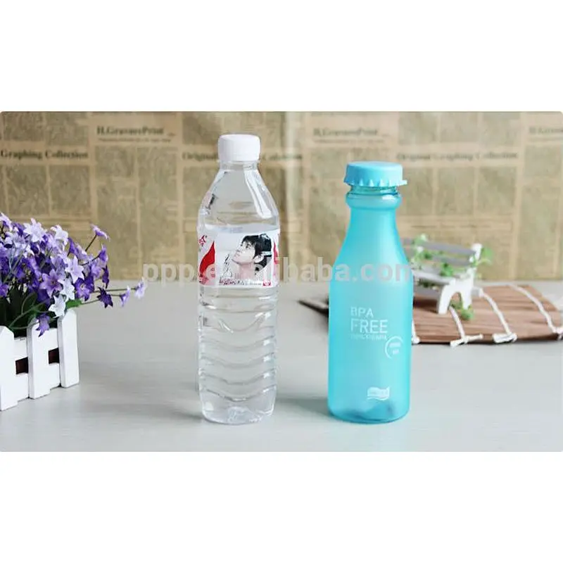 450ml food grade BPA free factory direct wholesale logo customized cola shape single wall plastic water bottle