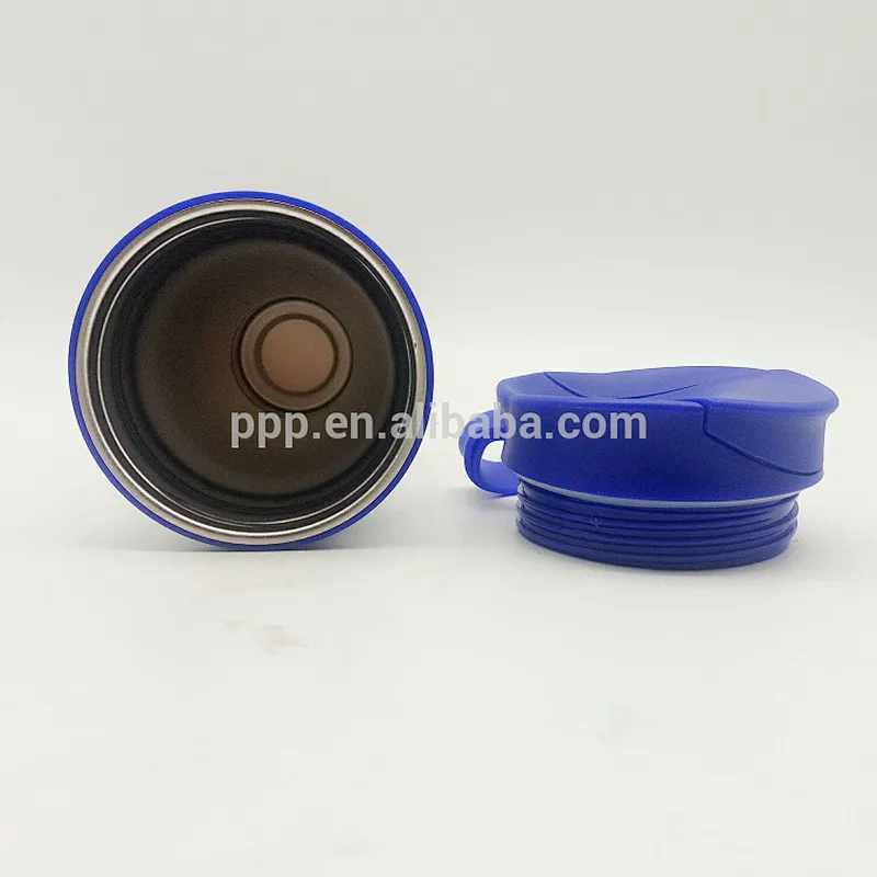 factory wholesale 420ml inner stainless steel outer plastic mighty never fall mug/non-spill suction travel mug