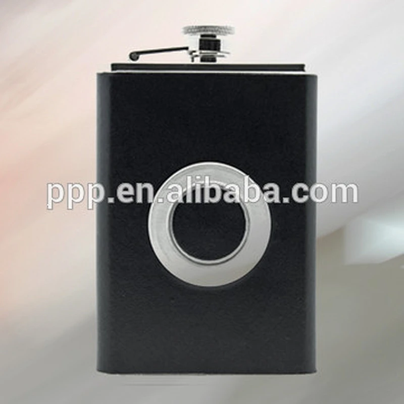 embossing mini hip flask wth cup inside